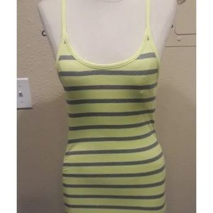 Guess YELLOW & GRAY FITTED RACERBACK  DRESS  XS